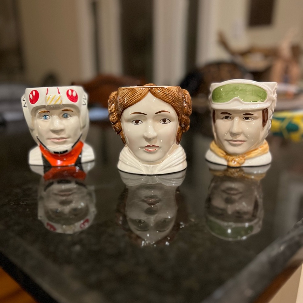 Vintage 1983 Sigma Star Wars Mugs - Luke Skywalker, Princess Leia and Han Solo